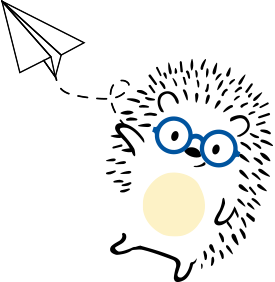 clever hedgehog with a paper plane