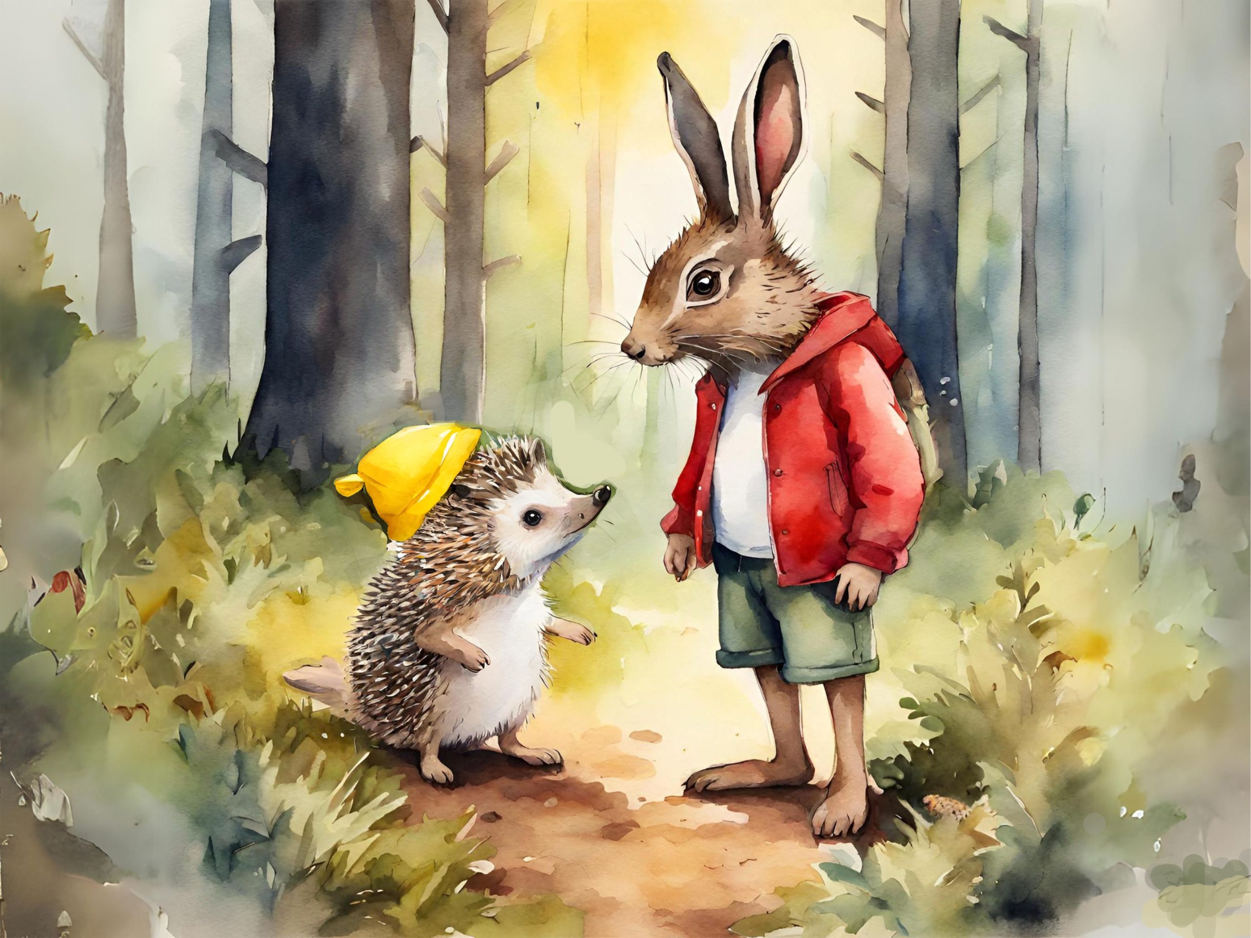Hedgehog and hare fairy tale