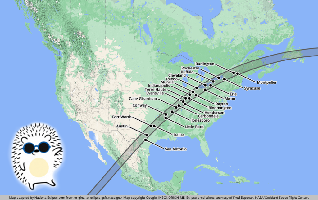 SOLAR ECLIPSE 2024 MAP